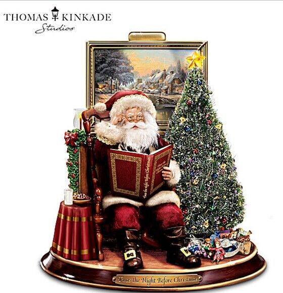 Bradford Thomas Kinkade Santa Tabletop Figurine: Twas The Night Before Christmas