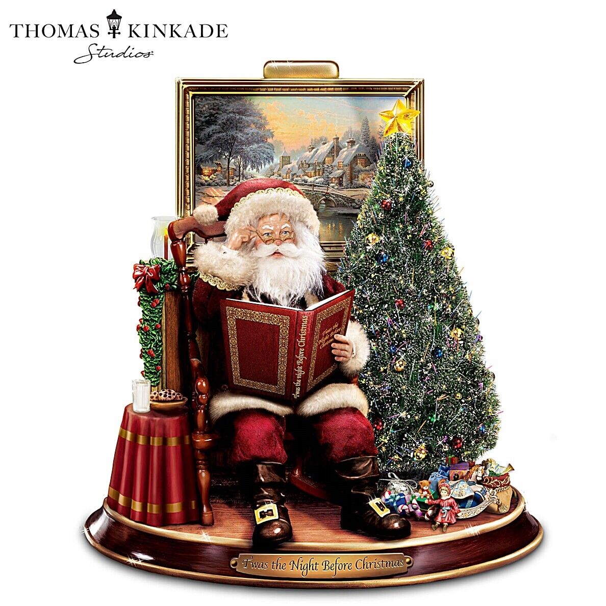 Bradford Exchange Thomas Kinkade 'Twas The Night Before Christmas Santa Figurine