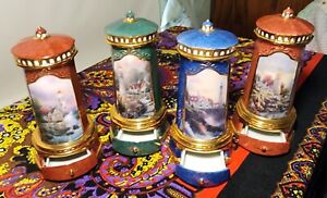 Vtg Thomas Kinkade Seaside Reflections Porcelain Lighthouse Music Box Collection