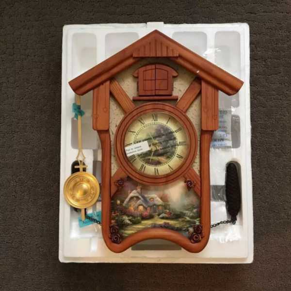 Bradford Exchange Thomas Kinkade Timeless Memories Wall Cuckoo Clock ~ NIB!