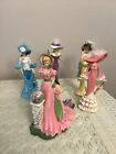 Victorian Ladies Thomas Kinkade Big Bonnets Figurine's Lamplight Collection lot