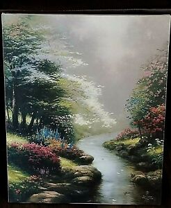 THOMAS KINKADE PETALS OF HOPE OIL ON CANVAS LITHO HAND SIGNED MAY 27 1999 16X20