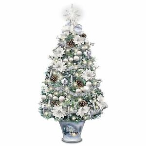 Thomas Kinkade Winter Splendor Tabletop Tree  Lights Up New