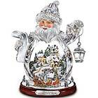 Bradford Thomas Kinkade Santa Claus Tabletop Crystal: Santa Claus is On His Way