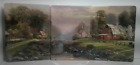 Thomas Kinkade Plates Set of 3 "Sunset at Riverbend Farm"