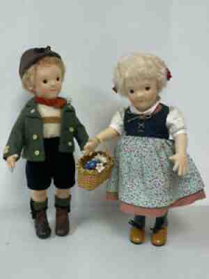 R JOHN WRIGHT STEIFF KINDER SOPHIE & LUKAS DOLL LOT