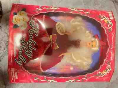 vintage 1998 happy holiday barbie doll
