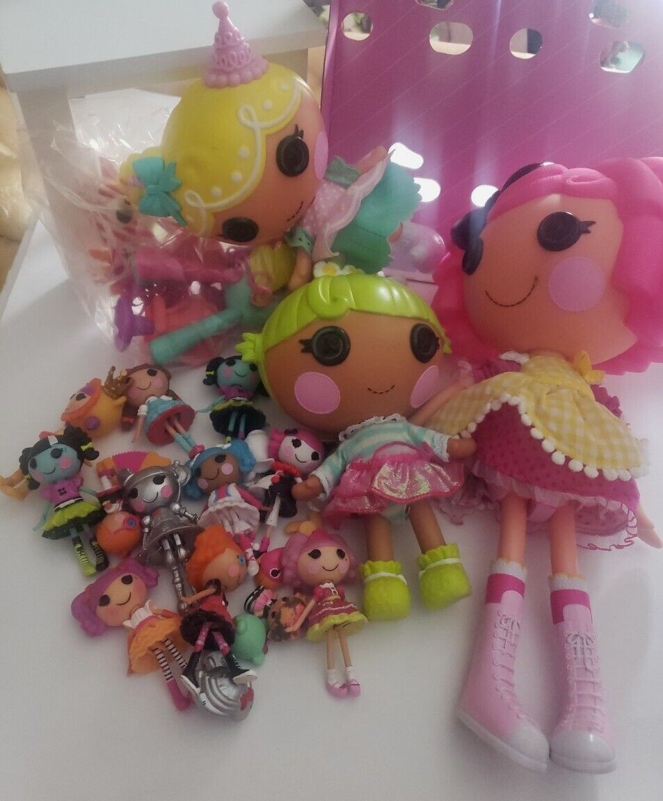 Lalaloopsy Mini Dolls Figures Lot Of 20+  Accessories Wizard Of Oz-Clowns-Rares