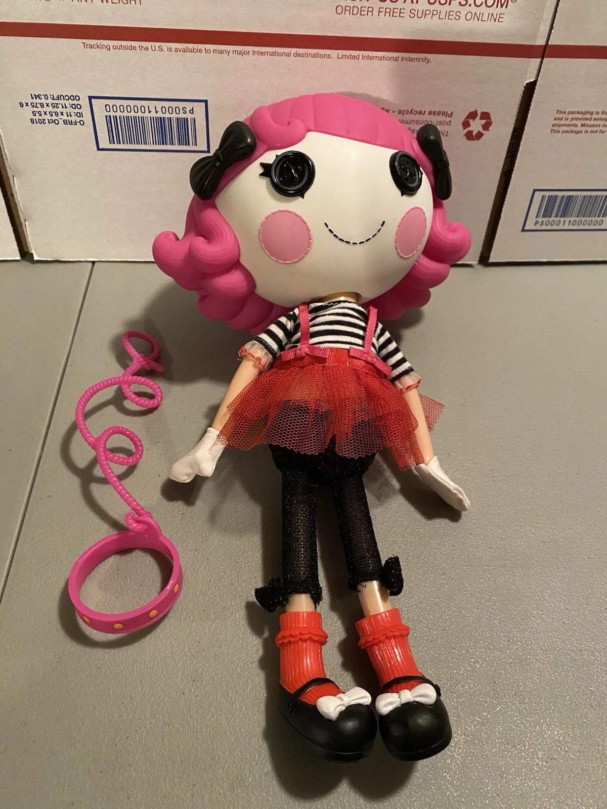 LALALOOPSY Mime Charlotte Charades Rare Doll With Pet, And Gloves