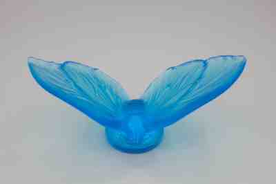 Lalique Crystal Aurore Butterfly Sculpture – Blue Figurine Excellent Condition