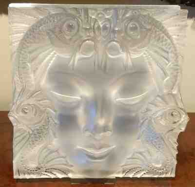 Lalique Masque De Femme Glass Crystal Sculpture Face Decorative Panel 1970