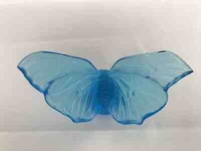 Lalique France Crystal Butterfly â??Papillion Aurore Blueâ? Signed