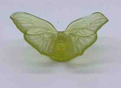 Lalique Superb France Aurore Butterfly Yellow Mist Crystal Figurine Signed