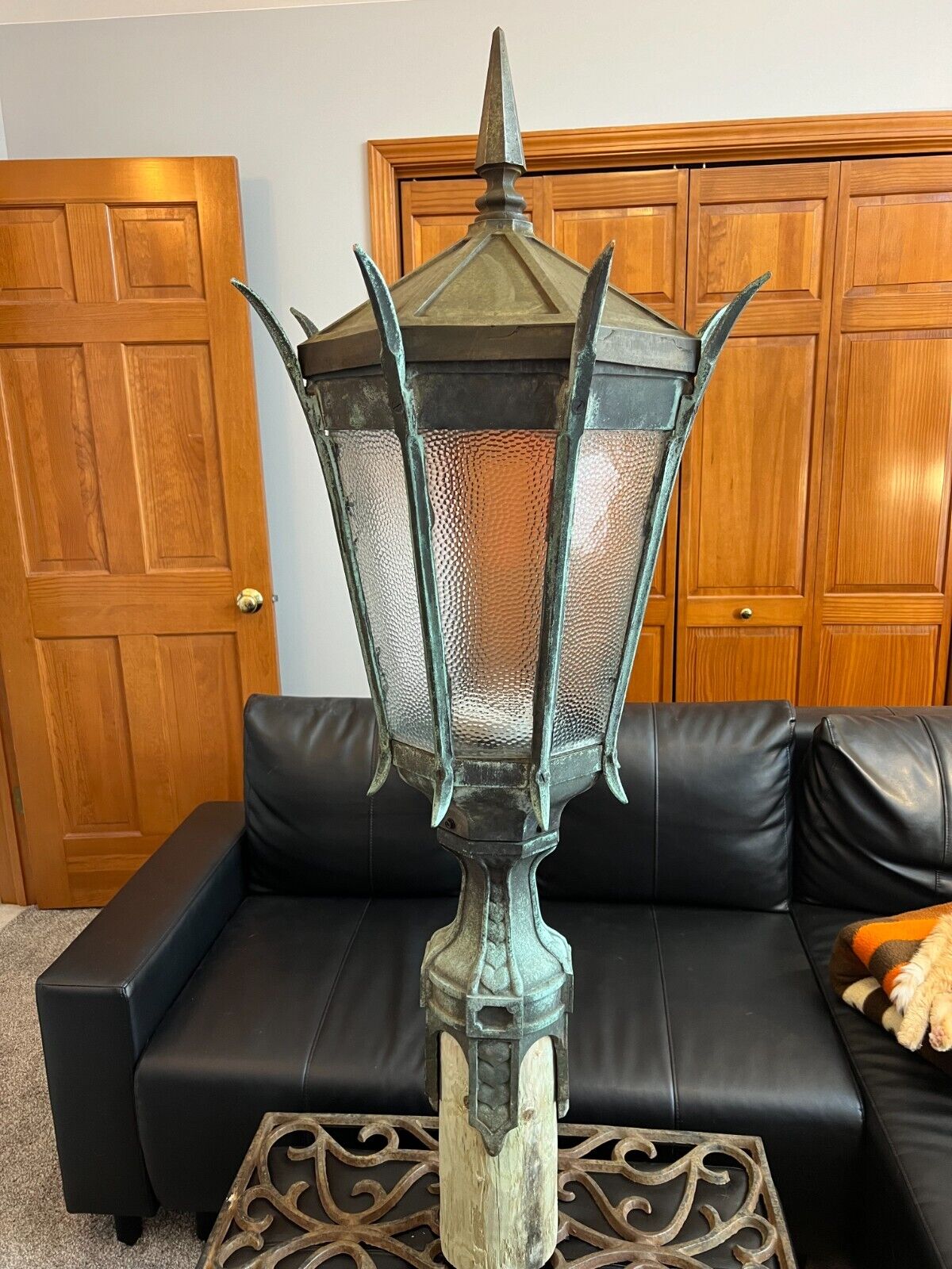 Antique 1920s GE Novalux 18B Victorian Bronze Chicago Street Lantern Lamp Light