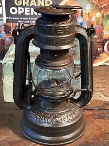 Small 1940s Nier Feuerhand Nr. 75 Atom Kerosene Hurricane Lantern Export Model