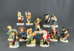Rare Full Set of 12 Lefton MONTHS OF THE YEAR Birthday Boy Figurines Series 2300