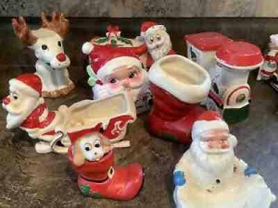 Huge Lot Vintage Christmas Santa Claus Haeger Holt Howard Lefton
