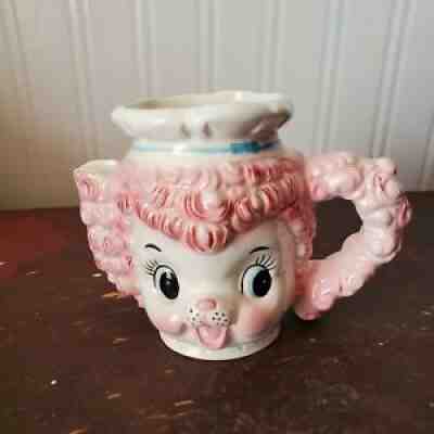 Vintage Lefton Pink Poodle Chef Creamer