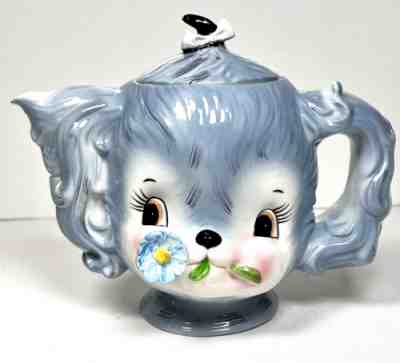 Rare Vintage Lefton Blue Puppy Dog Pal Teapot - Japan 50â??s - Anthropomorphic 6â?