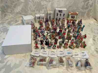 Huge Lot of Lefton Colonial Figurines & Horse Drawn Sleighs/Sleds & Figurines