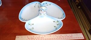 Lefton Miss Priss Blue Kitt Cat Divided 3 sect. Candy Relish serving dish Kitchy