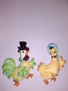PY norcrest lefton anthropomorphic rooster chicken wall plaques japan