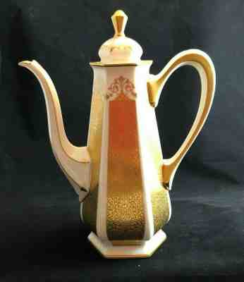 Lenox Tiffany & Co c 1906-1930 Hexagonal Coffee Pot Gold Gilding Pattern 419