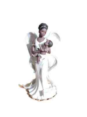 Lenox Classics - Malaika Guardian Angel of Love African American Angel with Baby