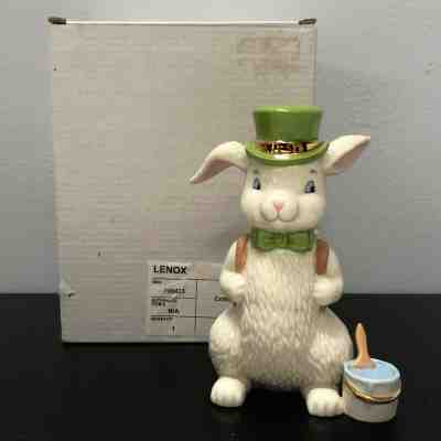 Lenox Cottontail Caper Bunny w Basket of Easter Eggs Spring Rabbit Figurine MIB