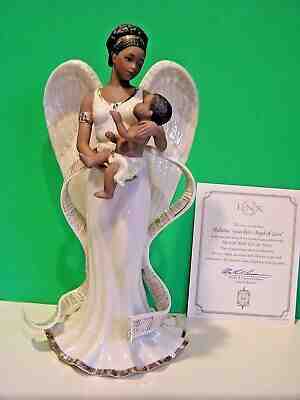 LENOX MALAIKA GUARDIAN ANGEL OF LOVE African American sculpture NEW in BOX w/COA