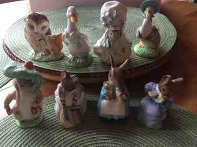 Beatrix Potter Figurines Collection, Lot of 8 figures, each figure numbered