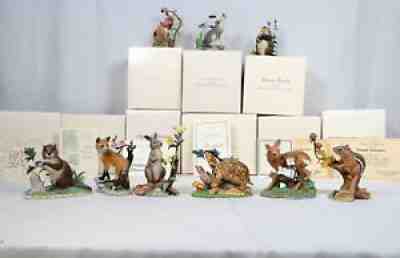Lot 9 Lenox Woodland Animal Collection Beaver Wolf Rabbit Chipmunk Box Turtle