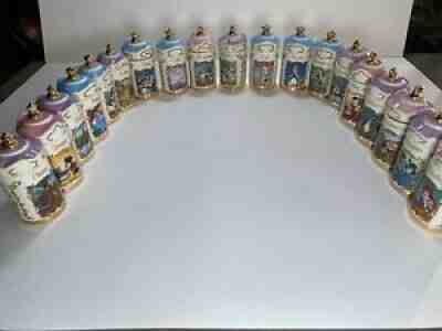 Lenox Porcelain Walt Disney Spice Jar Collection Lot Of 19 (Read Description)