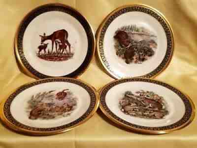 (4) Vintage 1975-1978 LENOX BOEHM â??Woodland Wildlifeâ? Collectors Plates - EXC