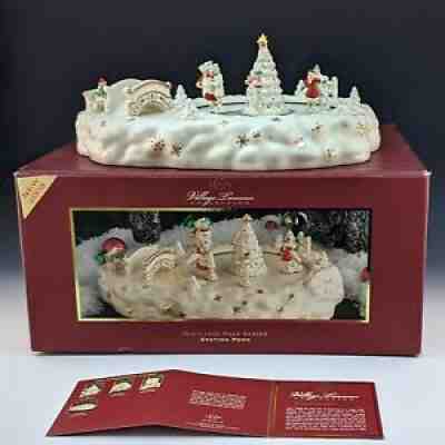 RAREST Lenox China Mistletoe Park SKATING Ice POND Village Xmas Treasures 2008