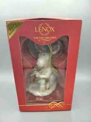 Lenox Annual Moose Ornaments 2010 Marcel The Merry Moose Fishing Christmas (24k)