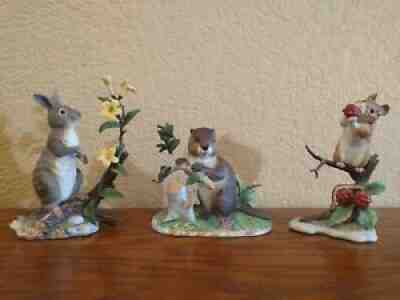 3 lenox woodland animals, American Beaver, White-footed Mouse, Cottontail Rabbit