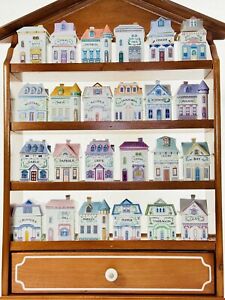 LENOX Spice Village Set 24 piece 1989 Set With Wooden Spice Rack