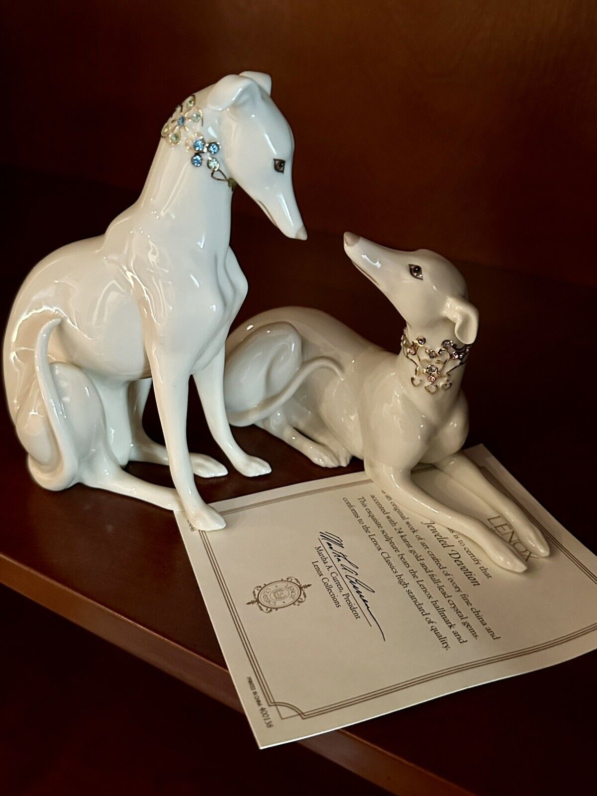 Rare And Collectible Lenox : Lenox Greyhound Jeweled Devotion