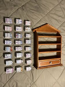 Vintage Lenox Spice Village Complete 24 Piece Set Porcelain With Wall Shelf