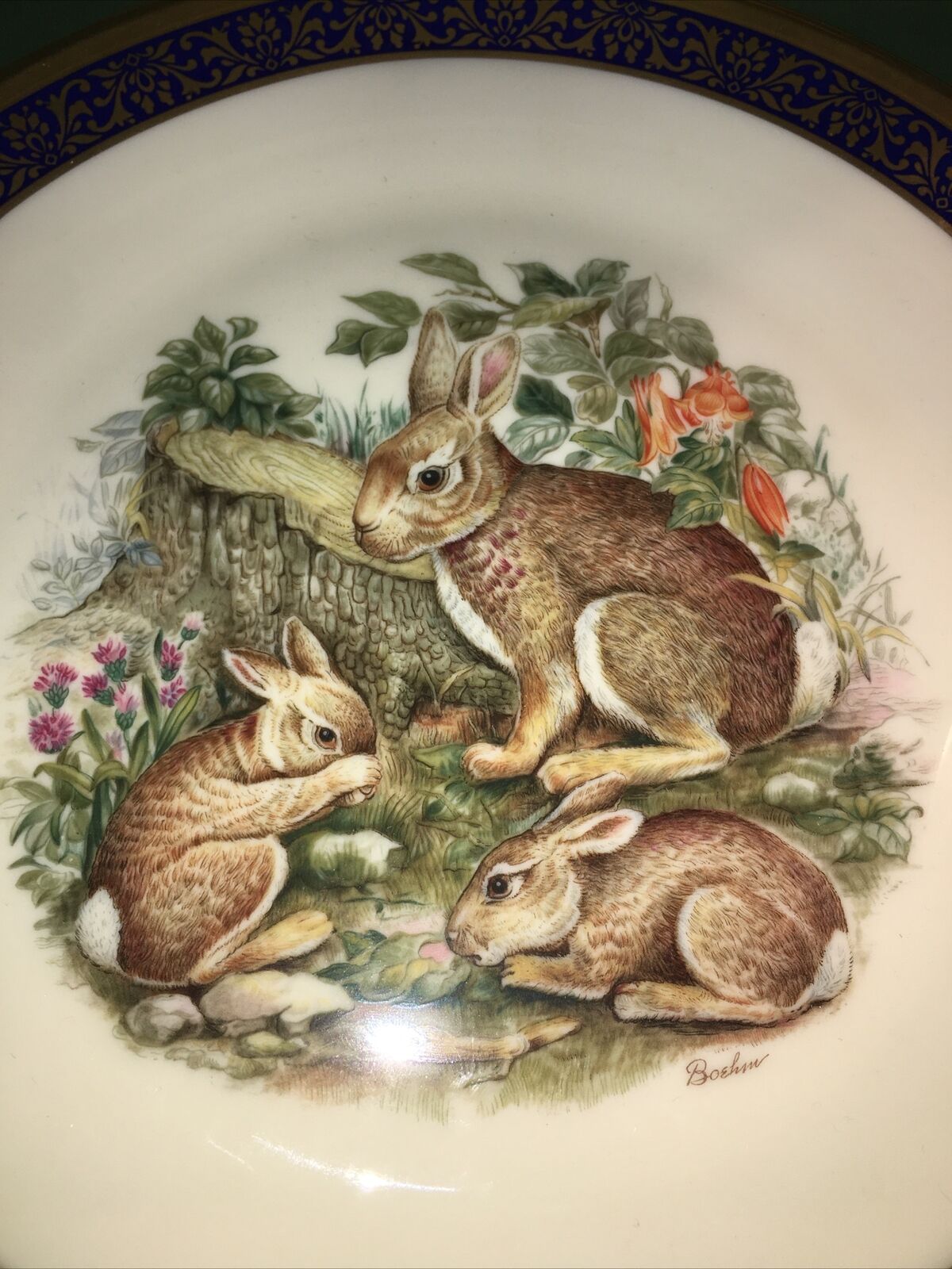 VTG 75 LENOX BOEHM ANNUAL WOODLAND WILDLIFE Rabbits COLLECTOR PLATE BOX Ltd Ed