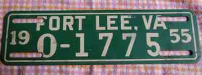 1955 Fort Lee Virginia License Plate Tag Topper