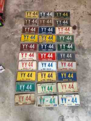 Lot Of 30 Ohio License Plate Plates YY 44 1950-1997