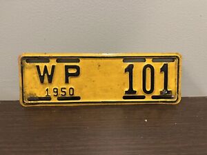 Waltham Police Antique Vintage Motorcycle License Plate Massachusetts  1950