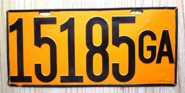 GEORGIA 1911 2ND STATE ISSUED LICENSE PLATE - PROFESSIONALLY REPAINTED - NR - S