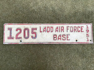 Ladd Air Force Base vehicle license plate 1951 Korean War Fairbanks Alaska