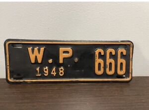 West Point Military Antique Vintage License Plate Massachusetts  1948