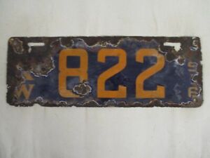 RARE 1916 Hawaii PORCELAIN  License Plate Tag