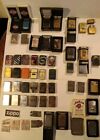 ZIPPO LIGHTER LOT OF 47 BRASS MARLBORO CAMEL HARLEY HOOTERS NAVY LYNARD SKYNARD