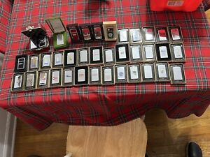 Vintage Slim Zippo Lighter Lot Of 37- 1950s - 1990s New And Used All With Boxes